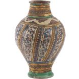 BOCCIA in ceramica smaltata e decorata (usure). Burgio XVIII secolo - Alt. cm 34,5 Ã˜ cm 22,5