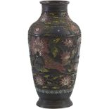 VASO in metallo con disegni in cloisonnÃ©