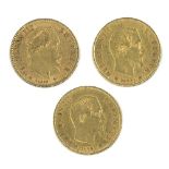FRANCIA - 1856/60/64 10 Franchi oro