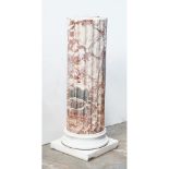 COPPIA COLONNE in diaspro siciliano con base in marmo bianco