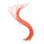 QUATTORDICI COLLANE in corallo rosso mediterraneo (g. 80)