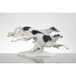 MAX FRITZ Gruppo di Levrieri Borzoi in ceramica