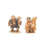 DUE NETSUKE in avorio