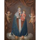 SCUOLA ITALIANA XIX SECOLO, Madonna con bambino, Olio su tela