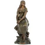 AUGUSTE MOREAU, Fanciulla, Scultura in metallo