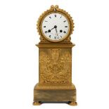 Leroy & Fils French Empire Gilt Mantle Clock