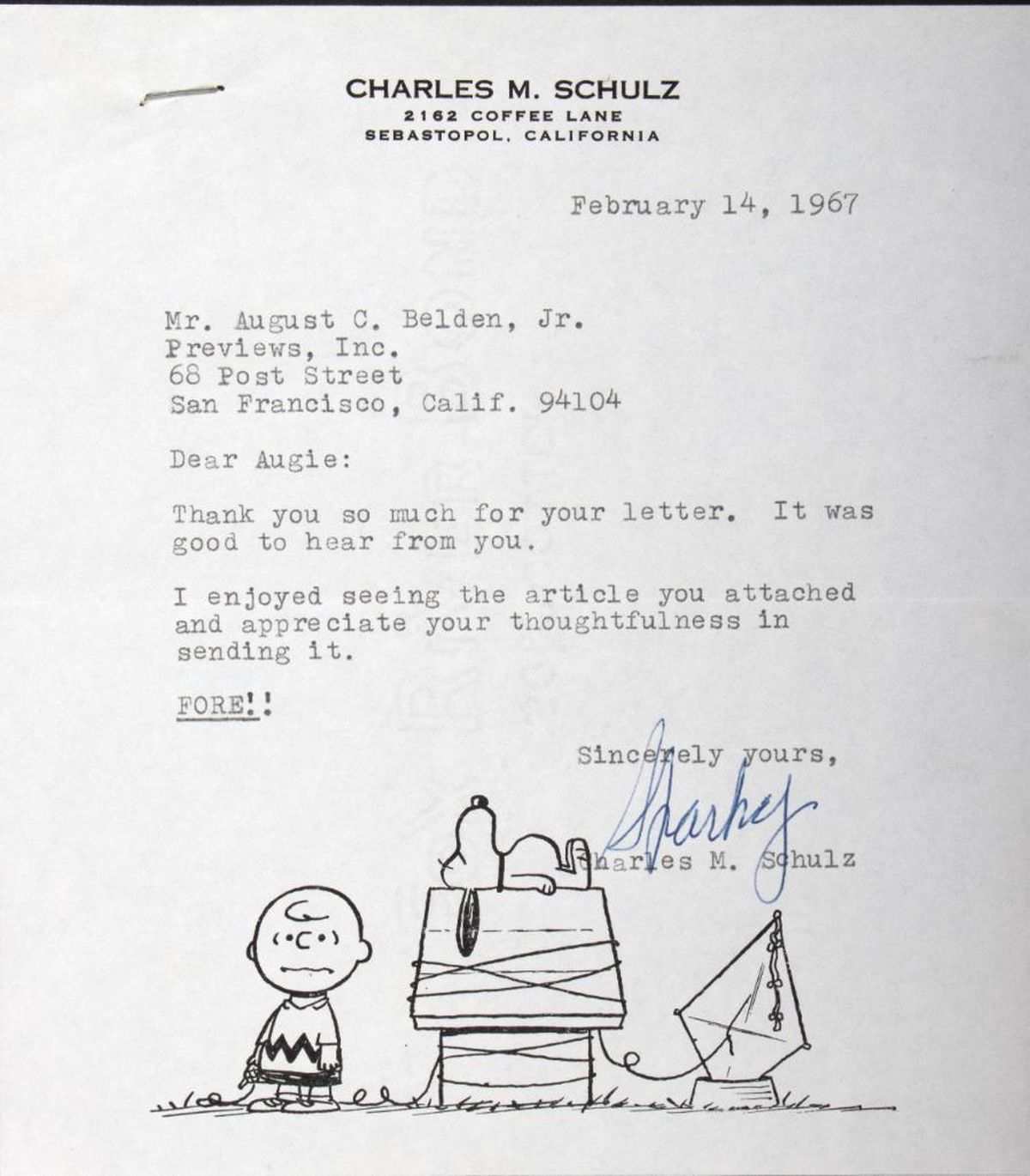 Charles M. Schulz Autographed Letter - Image 2 of 5