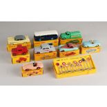 Lot von neun englischen Dinky Toys in Originalverpackung. Einschließlich: Dinky Toys Nr. 771, Ing