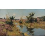 AJ Black. 1903 - 1981. Landschaft bei De Peel. Öl auf Leinen. Abmessungen: H 60 x B 100 cm. In