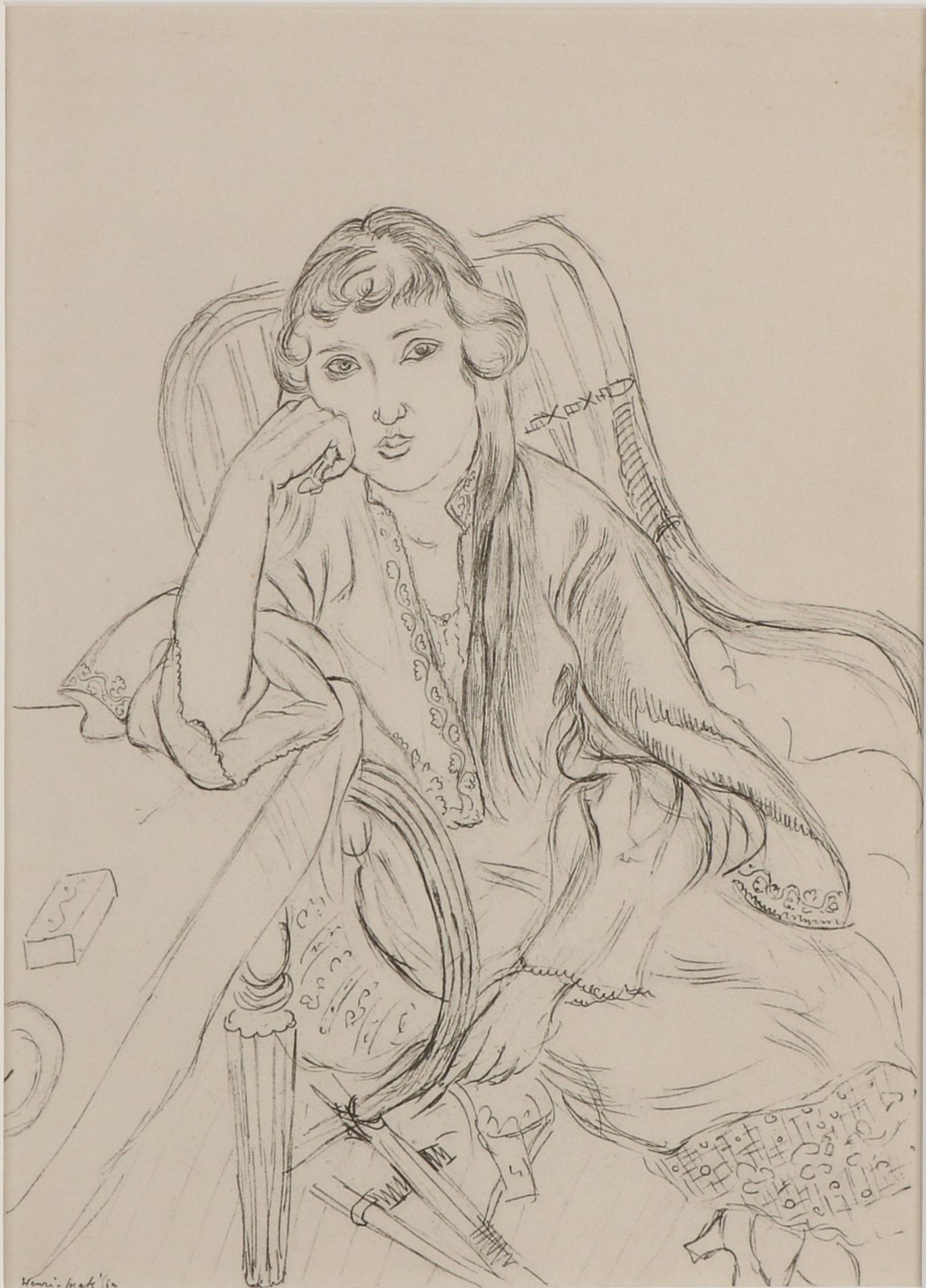 Henri Matisse. Betonung. Sitzende Frau. Lithographie auf Papier. Abmessungen: H 23 x B 17 cm. - Bild 2 aus 2
