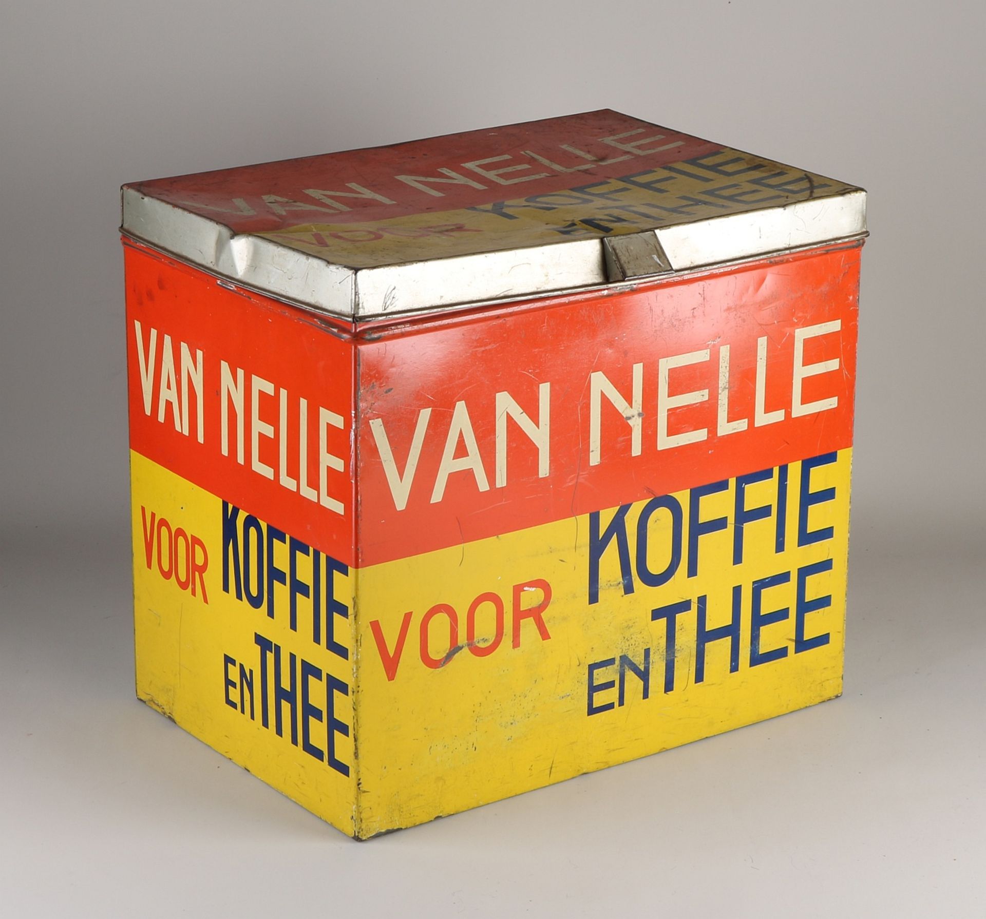 Große Van Nelle Kaffee + Tee Aufbewahrungsdose aus den 1930er Jahren. Design Jac. Jongert. Leic