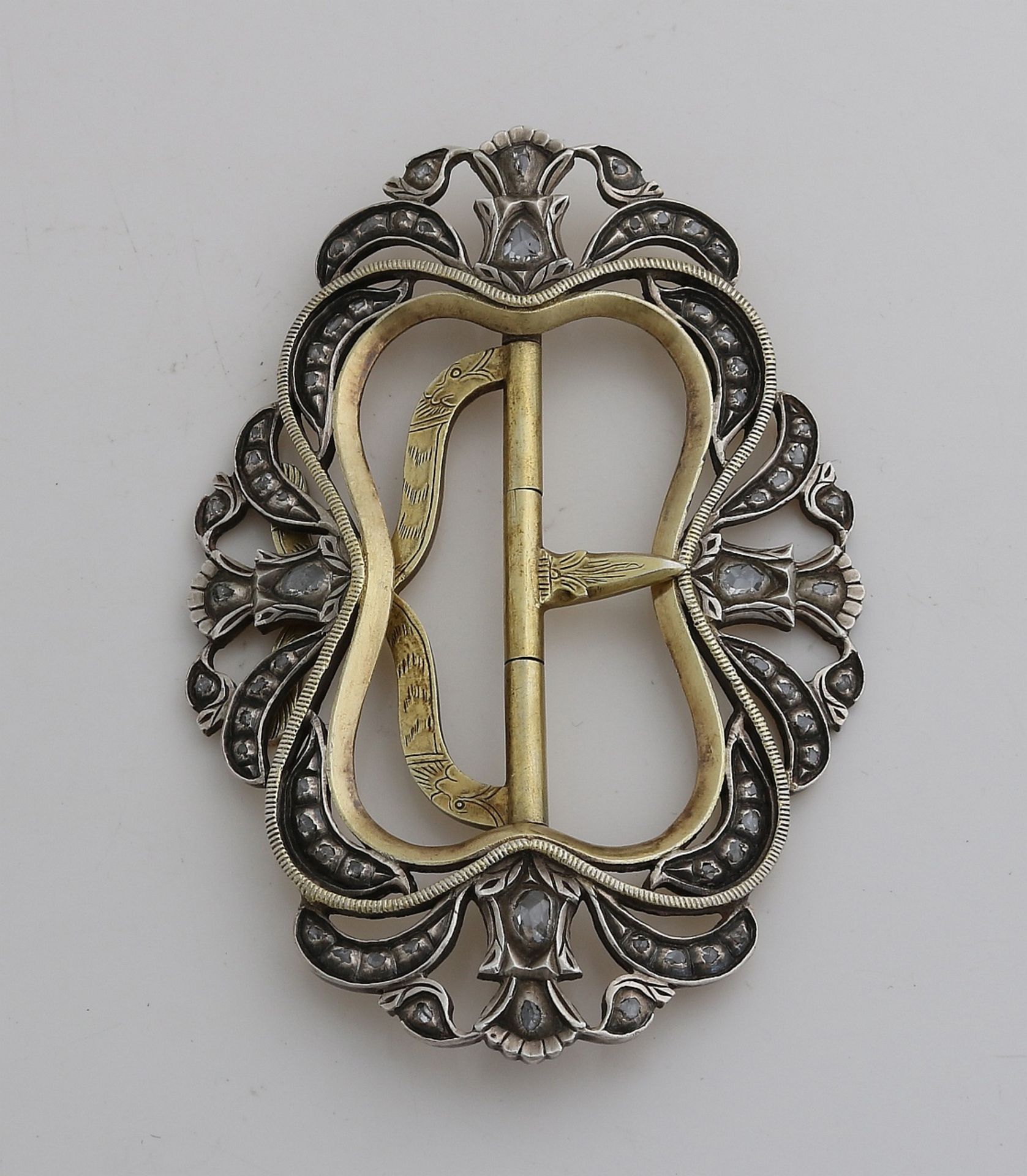 Antique buckle with diamonds - Image 2 of 2