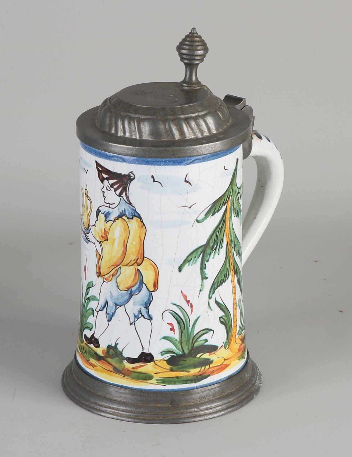 German Fayence beer stein