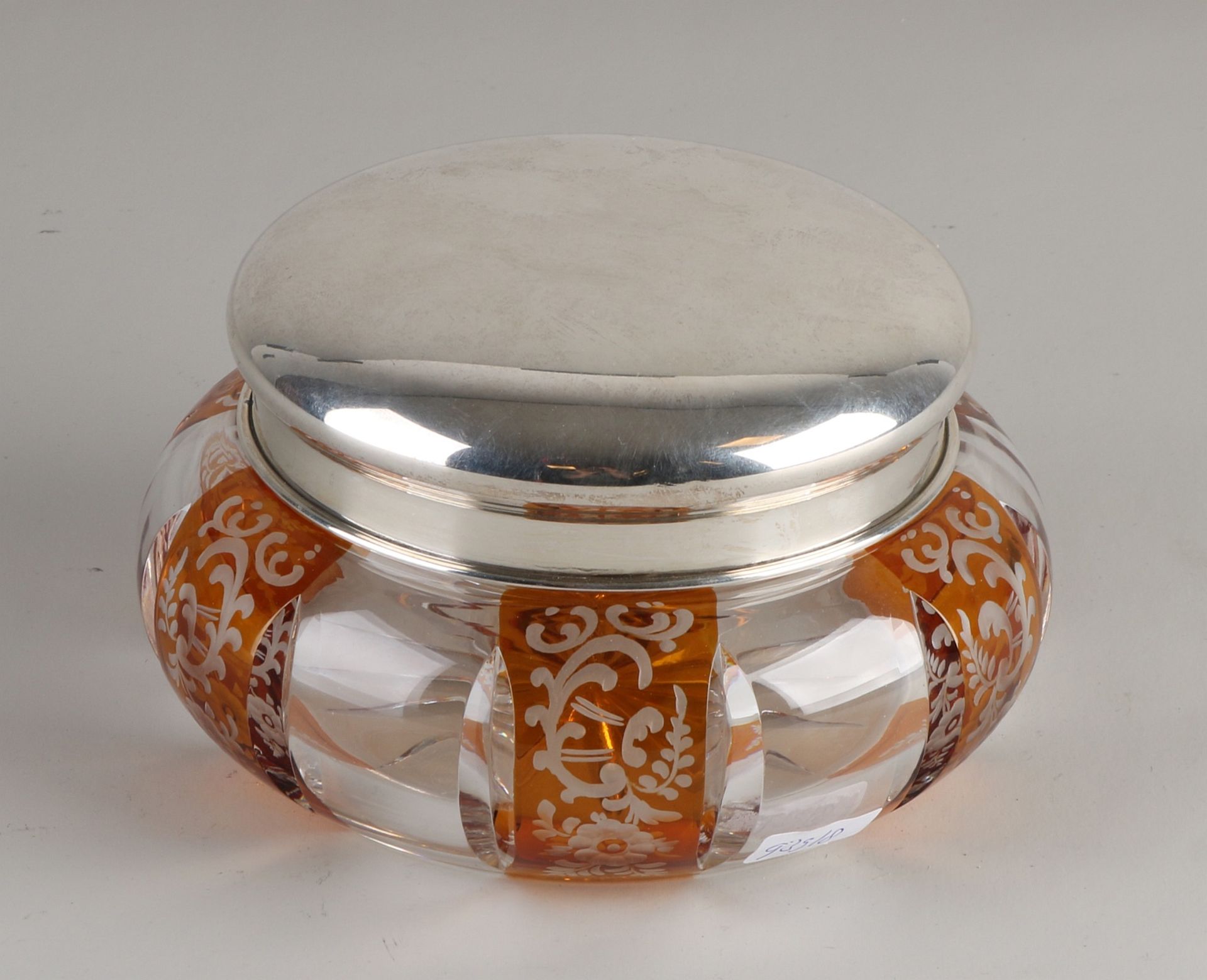 Bohemian lidded box with silver