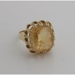 Gold ring with citrine