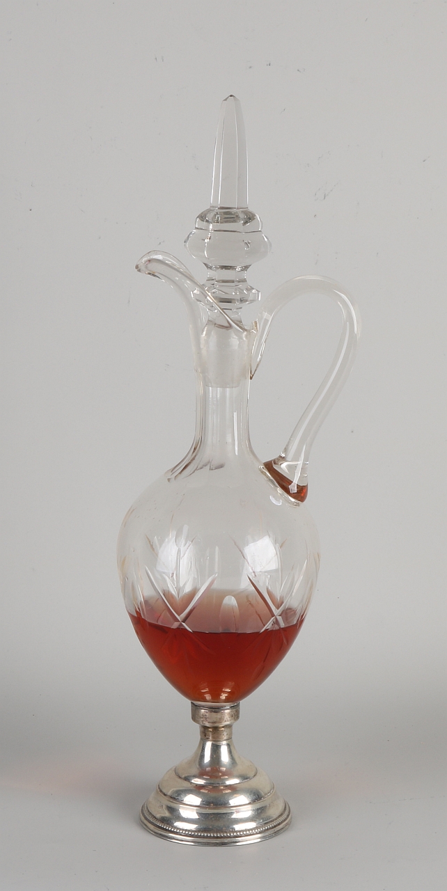 Decanter on a silver base