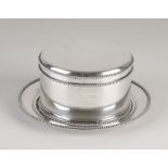 Silver biscuit tin & tray