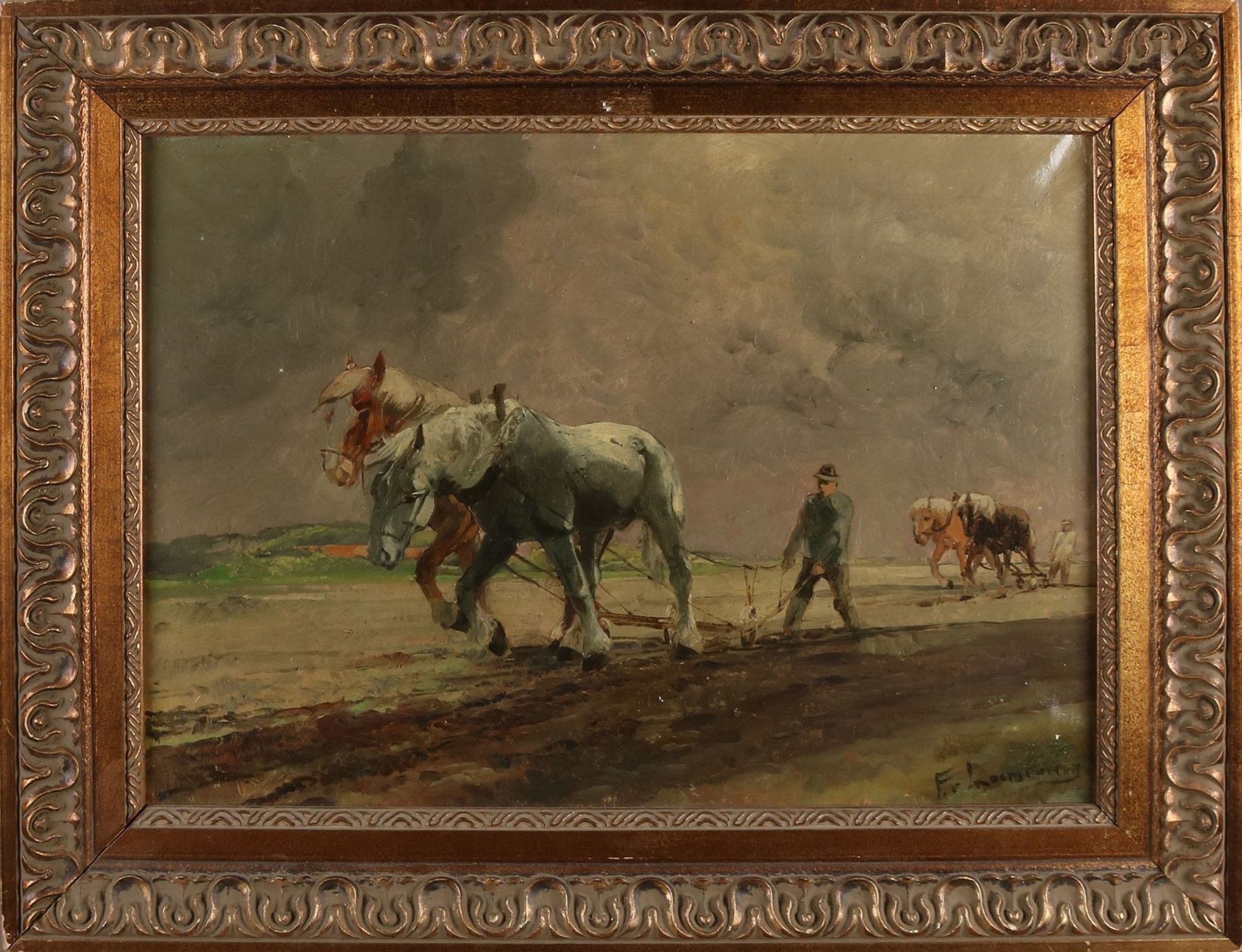 F. van Loensburg, Plowing farmer
