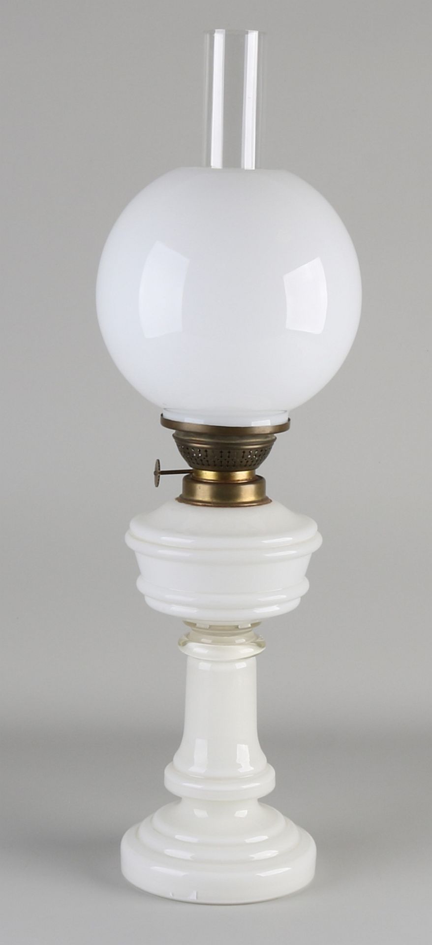 Antique opaline oil lamp
