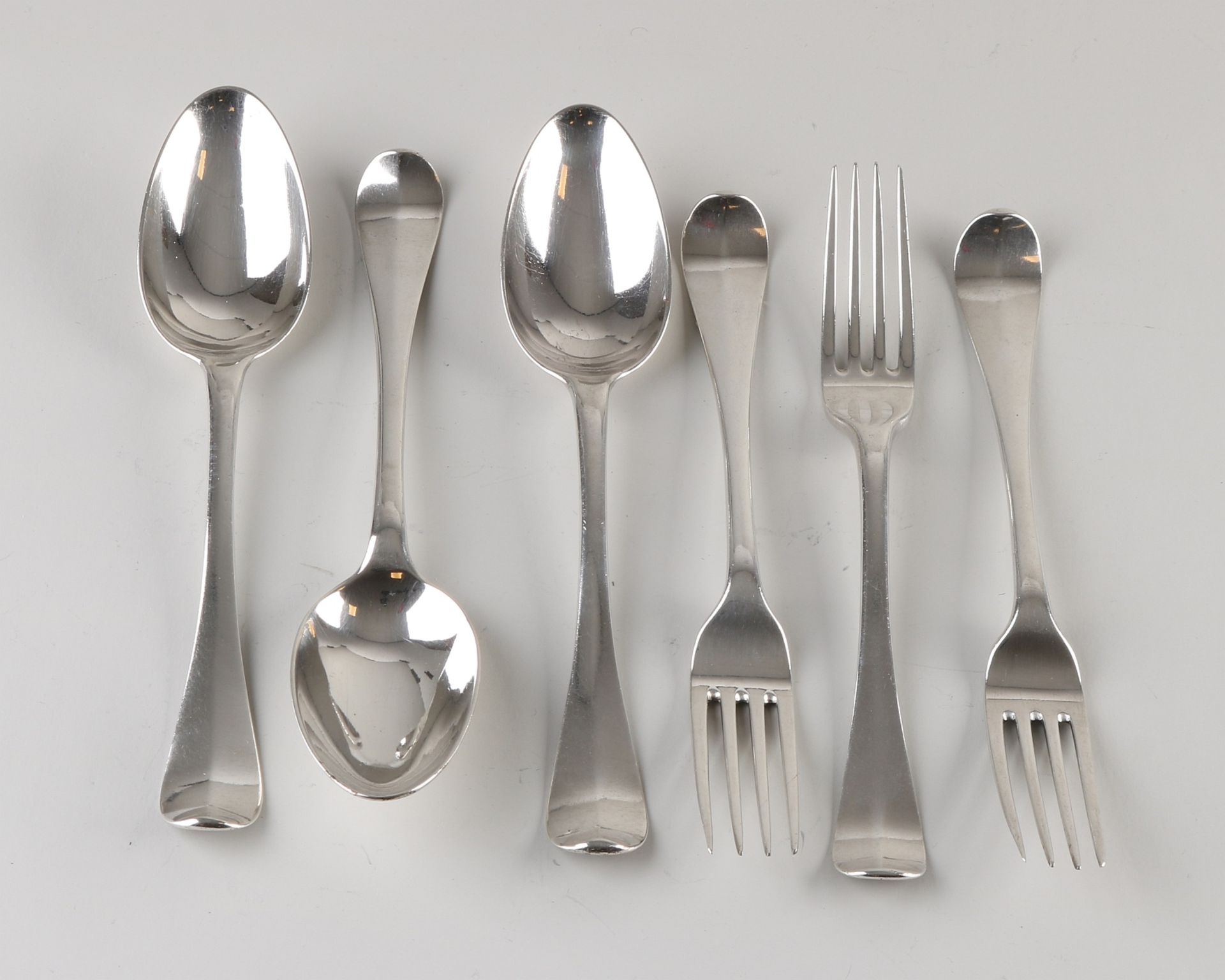 Three silver place settings, 1797 - Image 2 of 2