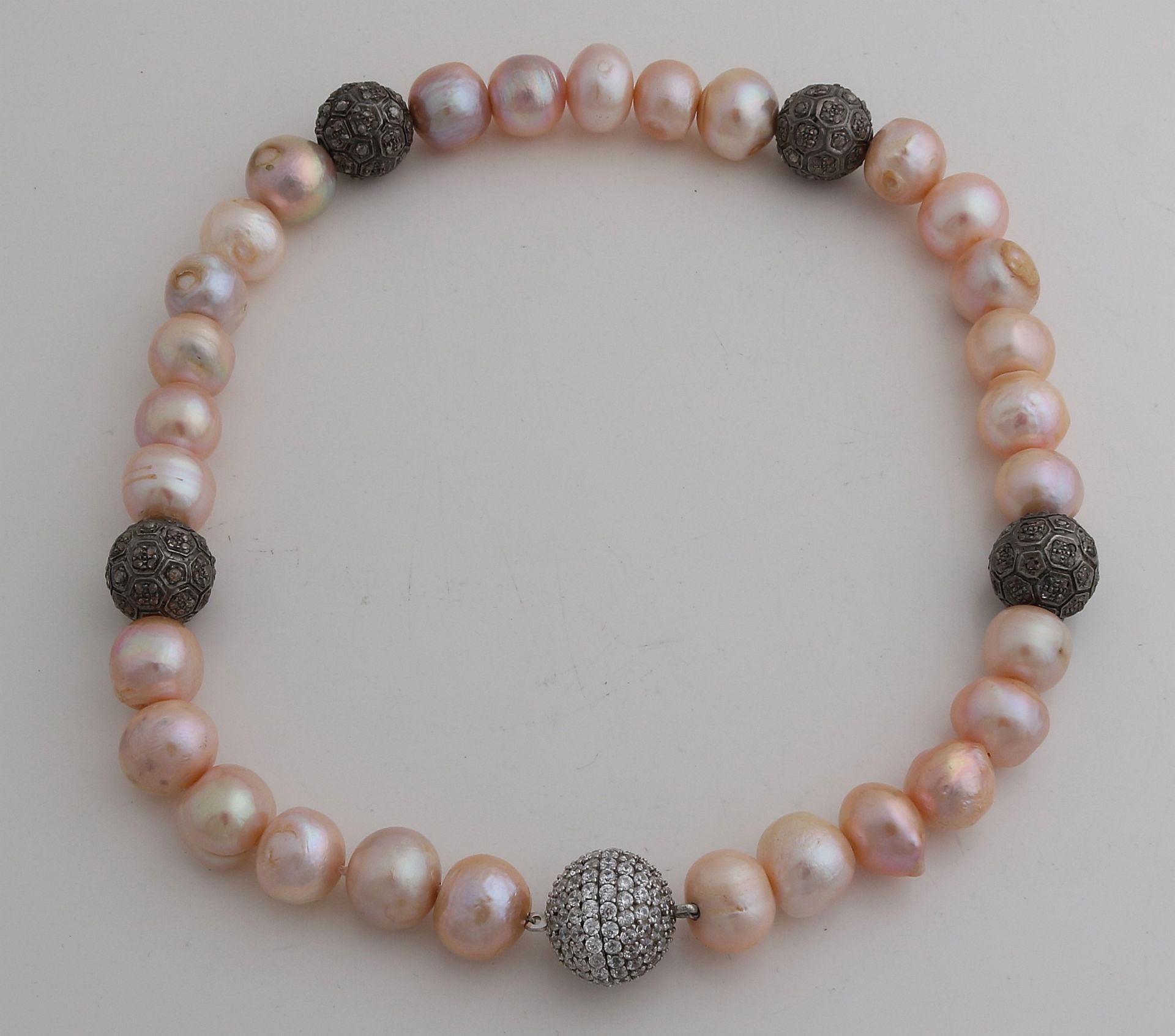 Pearl necklace with diamonds - Bild 2 aus 2