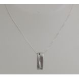 Silver necklace with diamond pendant