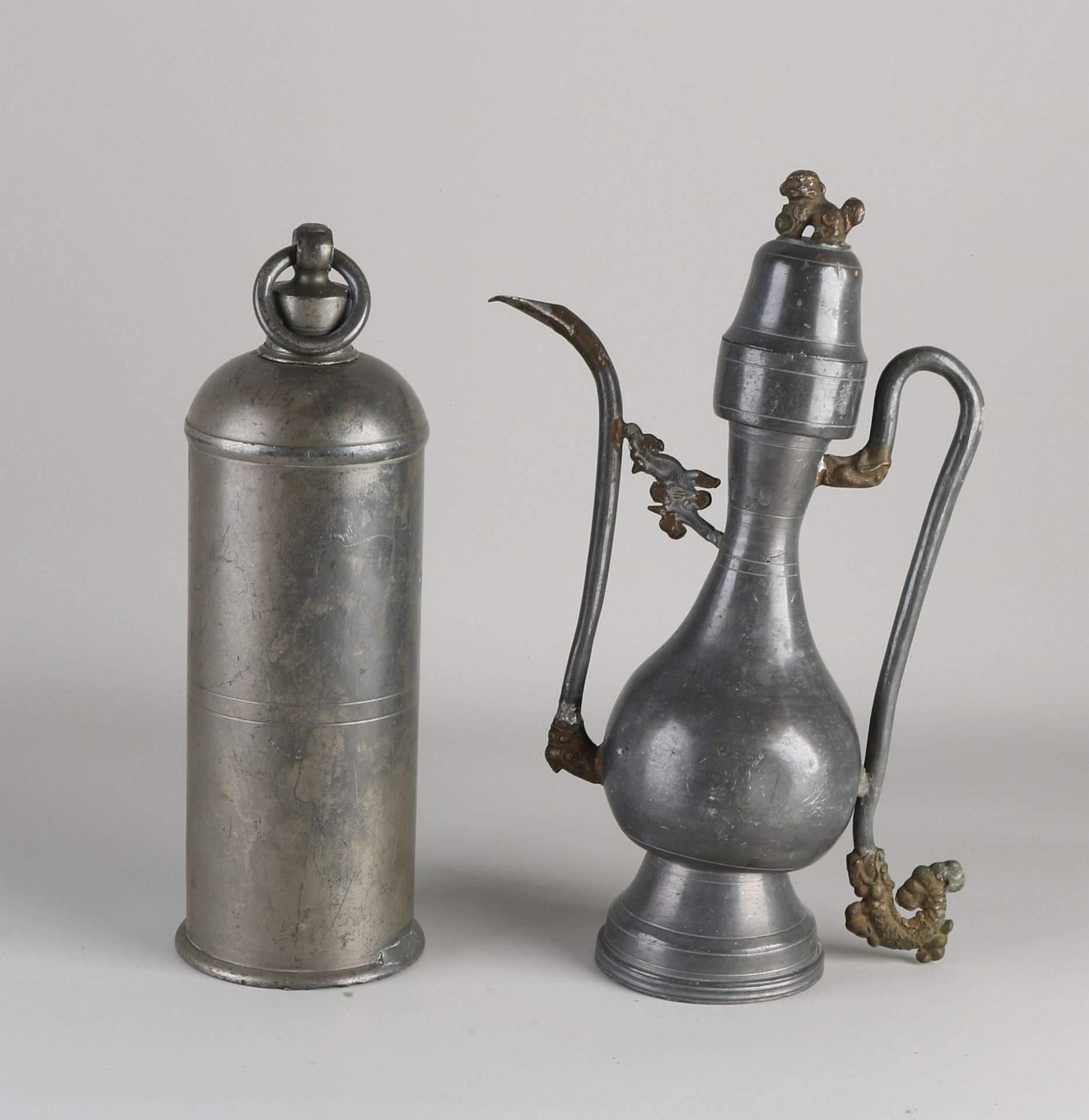 2x Antique pewter