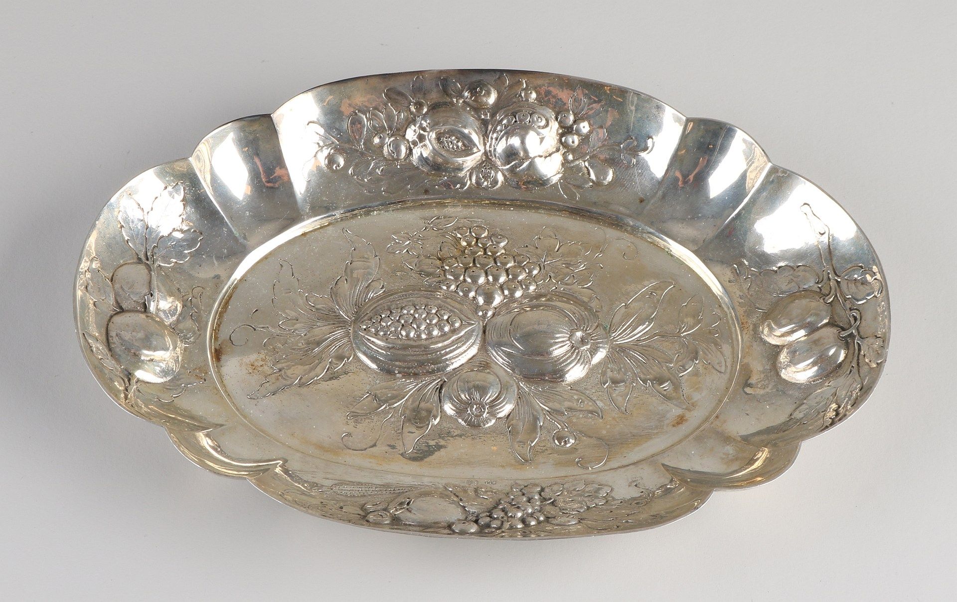 Silver bowl of fruit