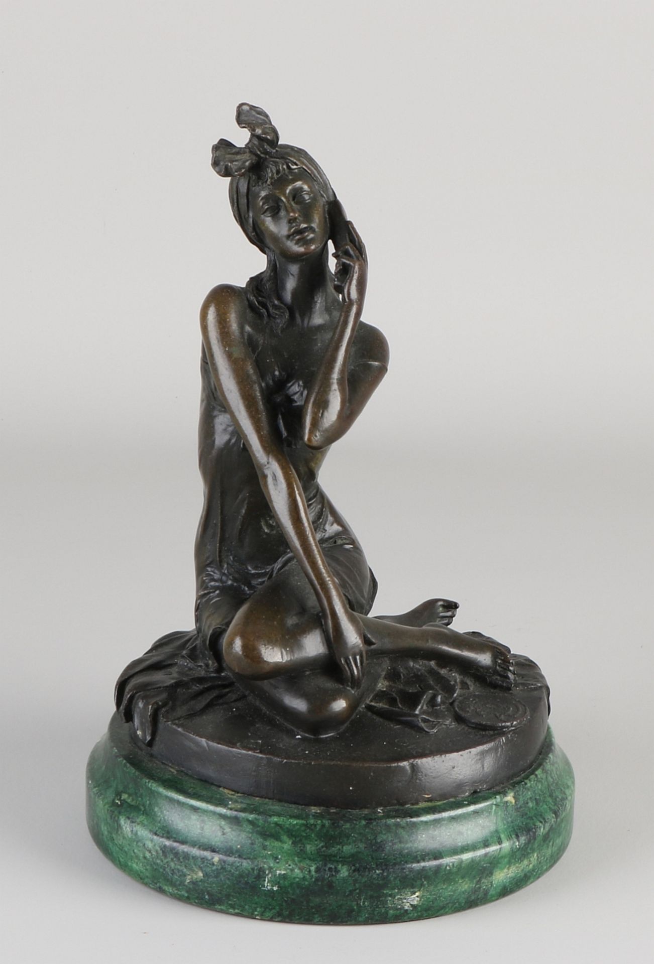 Bronze figure, Woman with telephone - Image 2 of 3