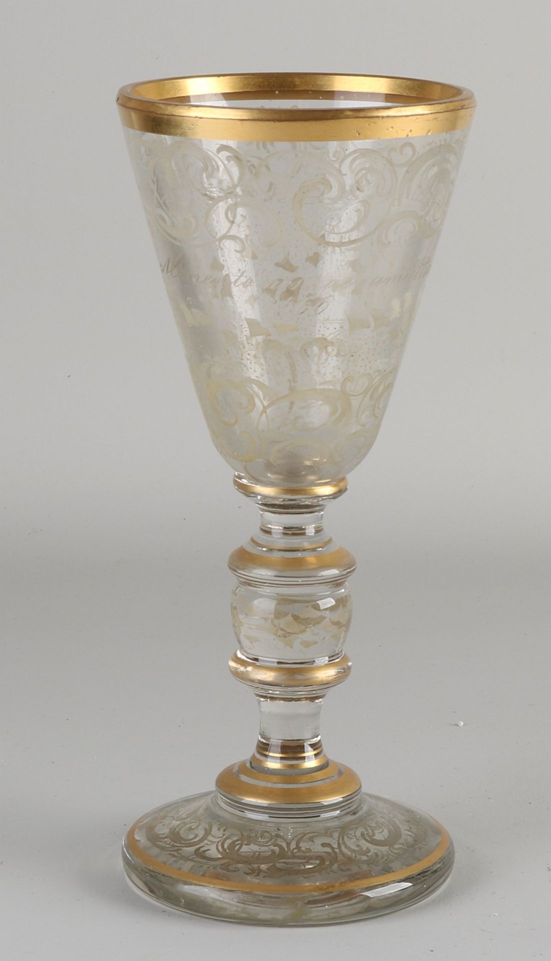 Engraved goblet glass