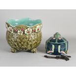 Two Majolica pots