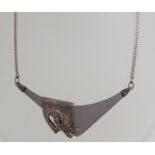 Silver choker with plastic