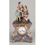 French Charles Dix porcelain mantel clock