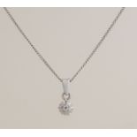 White gold necklace and pendant with diamond