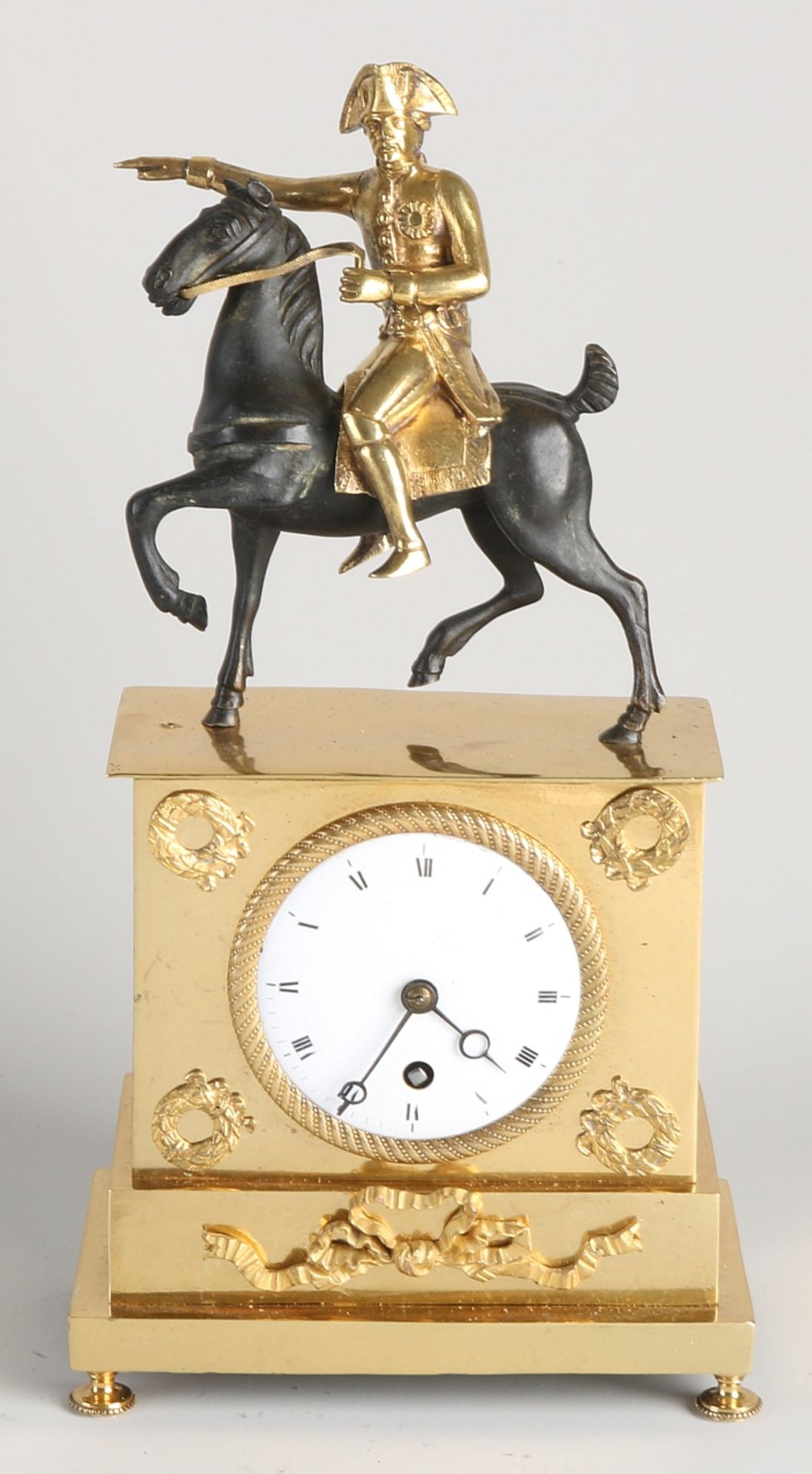 Gold-plated Empire mantel clock