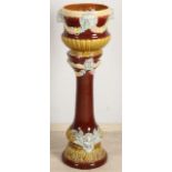 Majolica flower pot on column