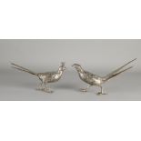 2 Plated brass pheasants