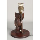 Antique German lamp with Black Forest bear