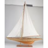 Wooden ship model on tripod