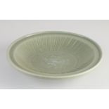 Chinese celadon dish, Ø 25.5 cm.