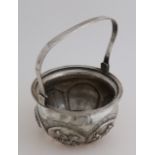 Silver bowl with floral pattern, Chinese