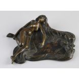 Bronze bowl with figure, 1900