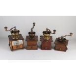 Four coffee grinders