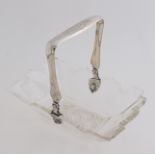 Crystal dish with silver bracket