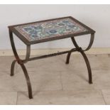 Antique side table with Iznik tile tableau