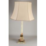 Lamp in alabaster with brass