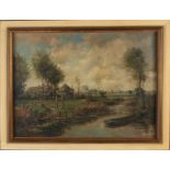 J. van Slotberg, Landscape with farm and ditch