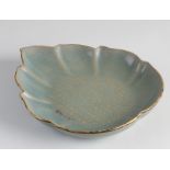 Chinese celadon bowl in leaf shape