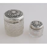 Two ointment jars with silver lid