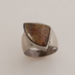 Silver ring with rutile quartz